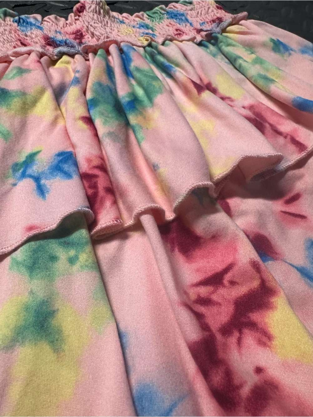 Btween Girls Tie Dye Tiered Ruffle Skirt Pink Multicolor Size 10 - Picture 3 of 8